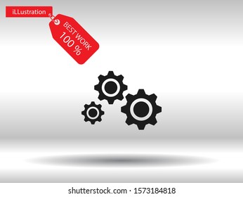 Man and cog vector icon , lorem ipsum Flat design