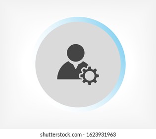 Man and cog vector icon , lorem ipsum Flat design