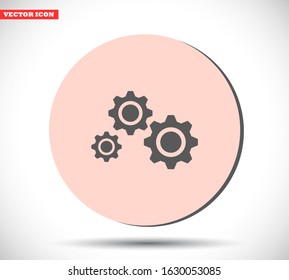 Man and cog vector icon , lorem ipsum Flat design