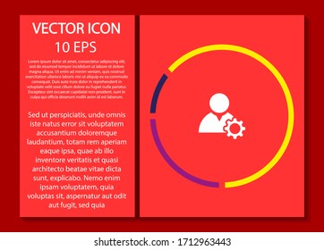 Man and cog vector icon , lorem ipsum Flat design