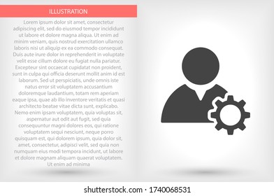 Man and cog vector icon , lorem ipsum Flat design