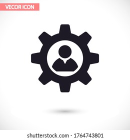 Man and cog  vector icon , lorem ipsum Flat design