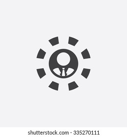 man cogwheel cut identity template icon design element