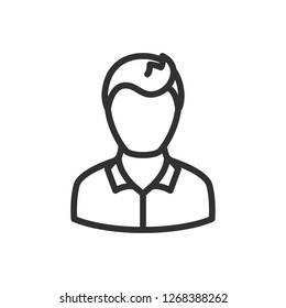 man with a collar. linear icon. Avatar. Line with editable stroke