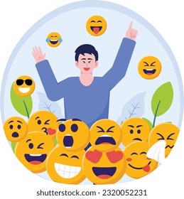 Man Collection Emoji Expressions Illustration