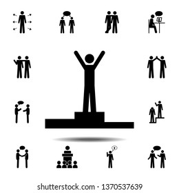 The man comes first icon. Simple glyph, flat vector element of People icons set for UI and UX, website or mobile application