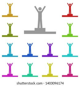 The man comes first multi color icon. Simple glyph, flat vector of people icons for UI and UX, website or mobile application on white background