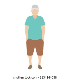 
Man in comfortable dressing with yoga cap on head, denoting yoga pro 
