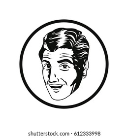 man comic style black and white