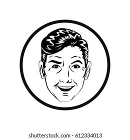 man comic style black and white