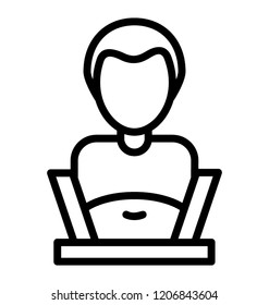 Man coming out from computer depicting social account 