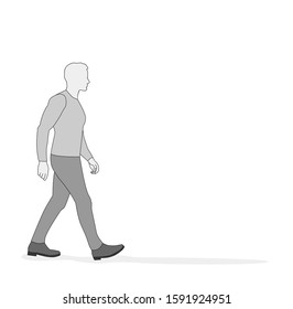 the man is coming. man walk. vector illustration.