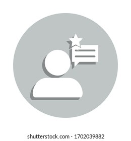 man, comment, customer experience badge icon. Simple glyph, flat vector of Business icons for ui and ux, website or mobile application