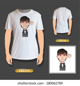 Man commits suicide printed on white shirt. Vector design