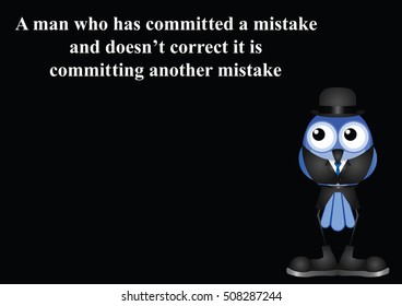 Man committing a mistake proverb on black background with copy space for own text