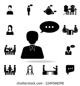 a man with a communication bubble icon. Detailed set of conversation icons. Premium graphic design. One of the collection icons for websites, web design, mobile app