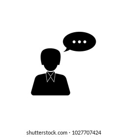 a man with a communication bubble icon. ommunication element icon. Premium quality graphic design. Signs and symbols collection icon for websites, web design, mobile app on white background
