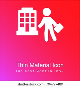 Man with Company red and pink gradient material white icon minimal design