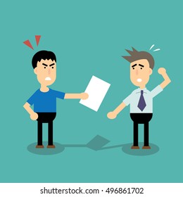 a man complaining to business man;user complaint concept -vector cartoon