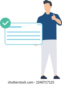 Man with completed task, Completed task concept, Successful well done work
