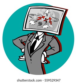 man with computer face