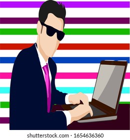 man at the computer in the office