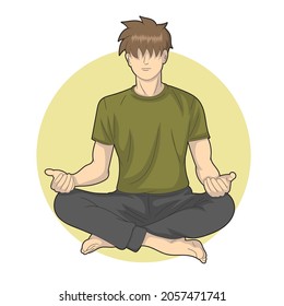 a man is concentrating in meditation