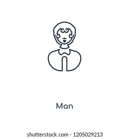Man concept line icon. Linear Man concept outline symbol design. This simple element illustration can be used for web and mobile UI/UX.