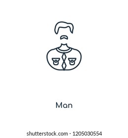 Man concept line icon. Linear Man concept outline symbol design. This simple element illustration can be used for web and mobile UI/UX.