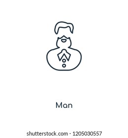 Man concept line icon. Linear Man concept outline symbol design. This simple element illustration can be used for web and mobile UI/UX.