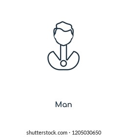 Man concept line icon. Linear Man concept outline symbol design. This simple element illustration can be used for web and mobile UI/UX.