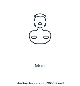 Man concept line icon. Linear Man concept outline symbol design. This simple element illustration can be used for web and mobile UI/UX.