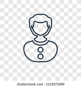 Man concept vector linear icon isolated on transparent background, Man concept transparency concept in outline style