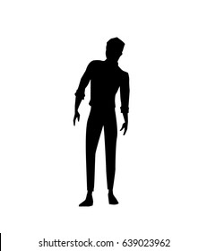 Man in confident pose vector silhouette illustration
isolated