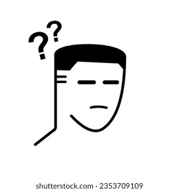 a man confuse expression icon vector illustration