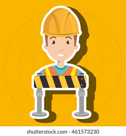 man construction tool work vector illustration graphic