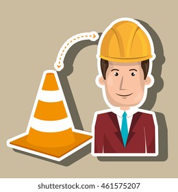 man construction tool work vector illustration graphic