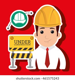 man construction tool work vector illustration graphic