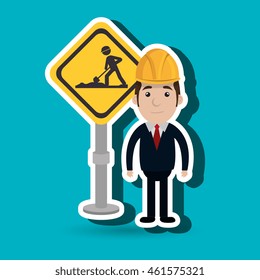 man construction tool work vector illustration graphic