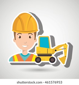 man construction tool work vector illustration graphic