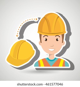 man construction tool work vector illustration graphic