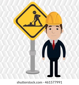 man construction tool work vector illustration graphic
