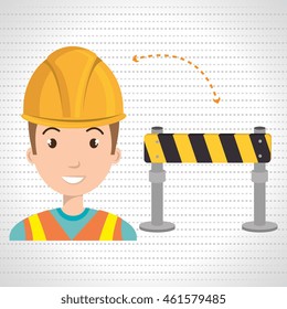 man construction tool work vector illustration graphic