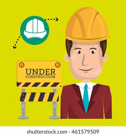 man construction tool work vector illustration graphic