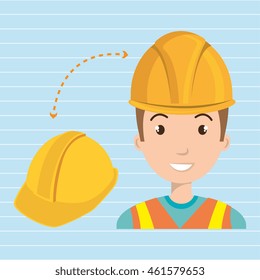 man construction tool work vector illustration graphic