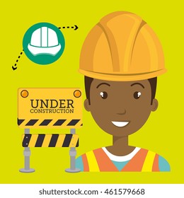 man construction tool work vector illustration graphic
