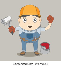 Man construction worker, high quality vector illustration EPS10