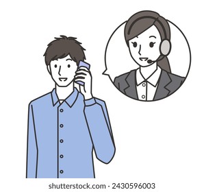 A man consulting with an operator