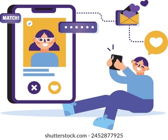 Man is contacting his girlfriend