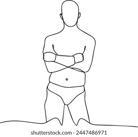 Man continuous line vector illustration.